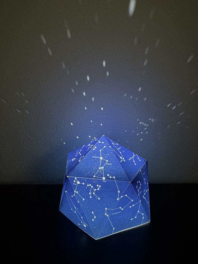 冬の星座のミニプラネタリウム