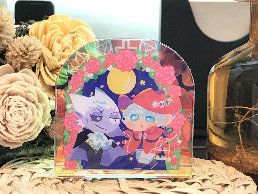 虹色両面アクリルブロック