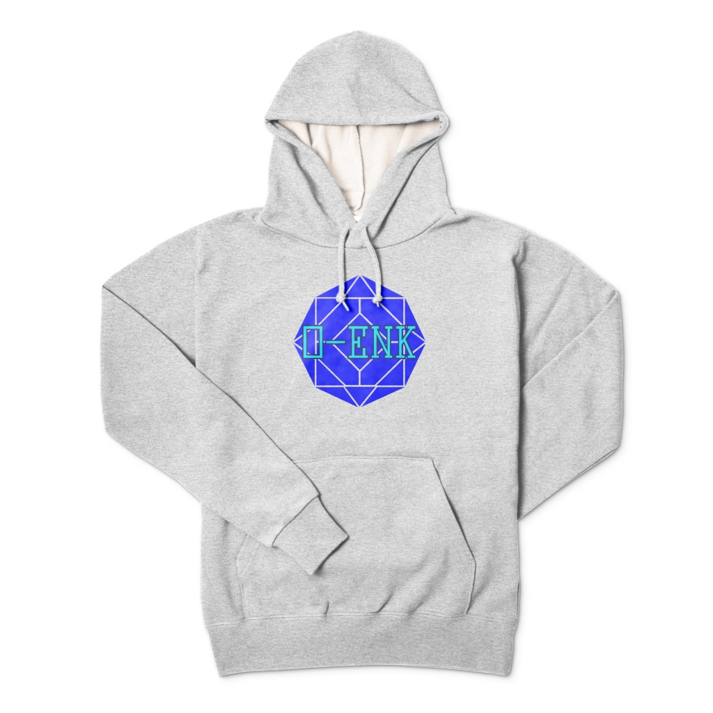 【パーカー】0-ENK ロゴ 正面 (杢グレー)