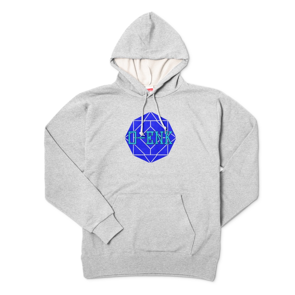 【パーカー】0-ENK ロゴ 両面 (杢グレー)