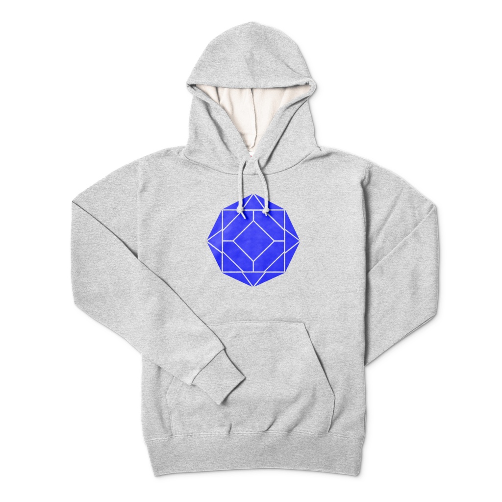 【パーカー】0-ENK ロゴ (文字なし) 正面 (杢グレー)