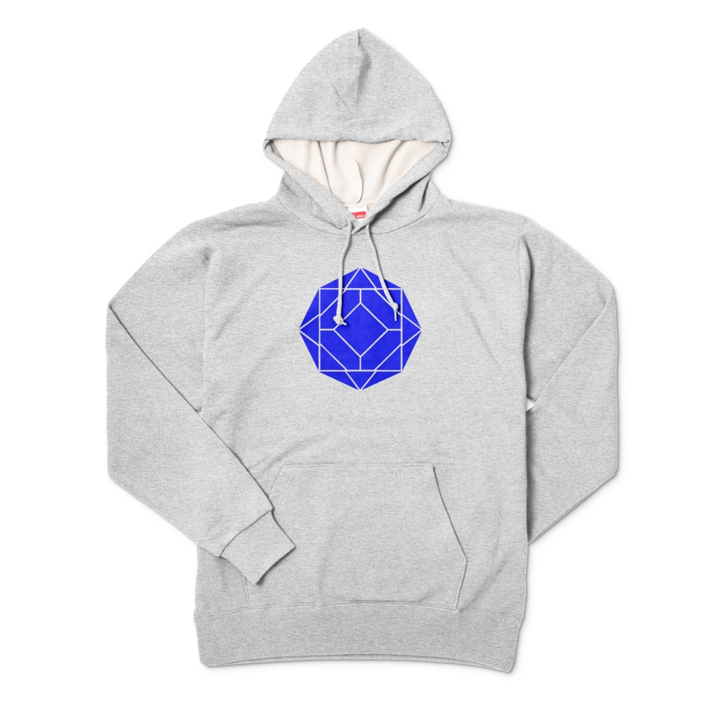 【パーカー】0-ENK ロゴ (文字なし) 両面 (杢グレー)