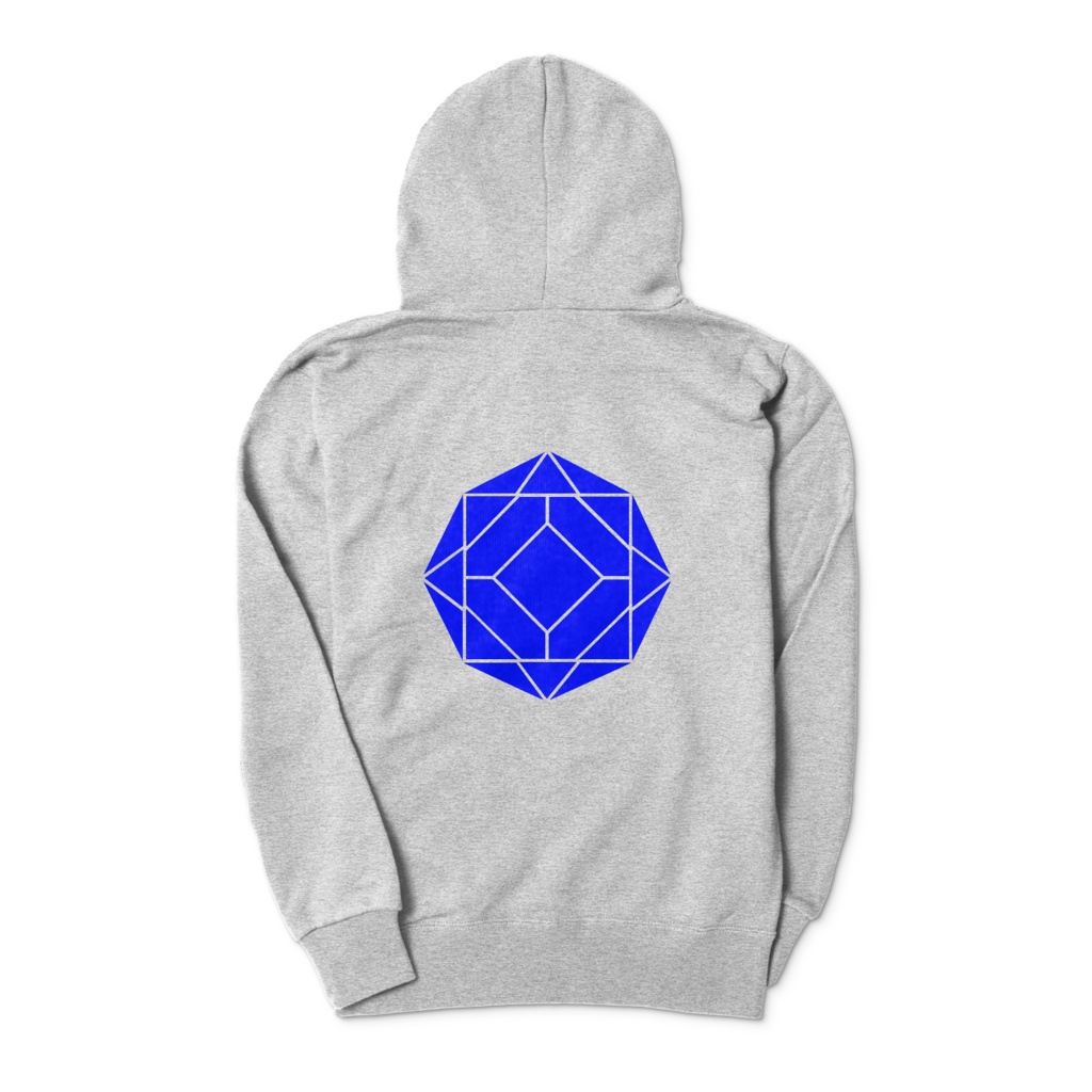 【パーカー】0-ENK ロゴ (文字なし) 両面 (杢グレー)