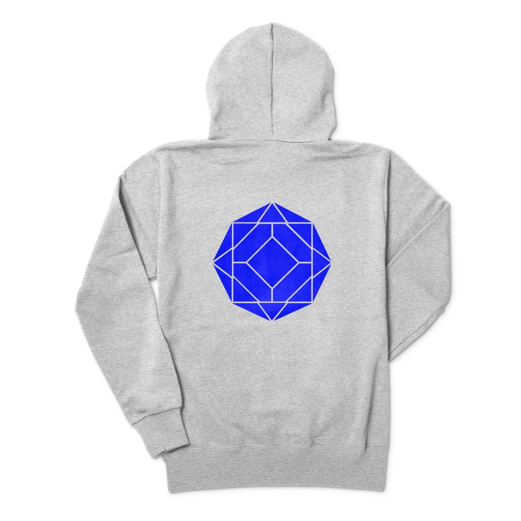 【パーカー】0-ENK ロゴ (文字なし) 両面 (杢グレー)