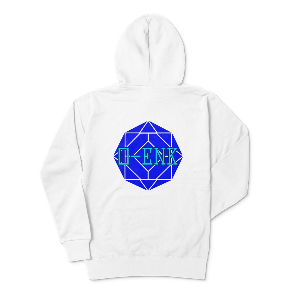 【パーカー】0-ENK ロゴ 両面 (ホワイト)