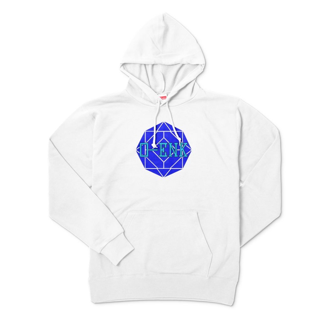 【パーカー】0-ENK ロゴ 両面 (ホワイト)