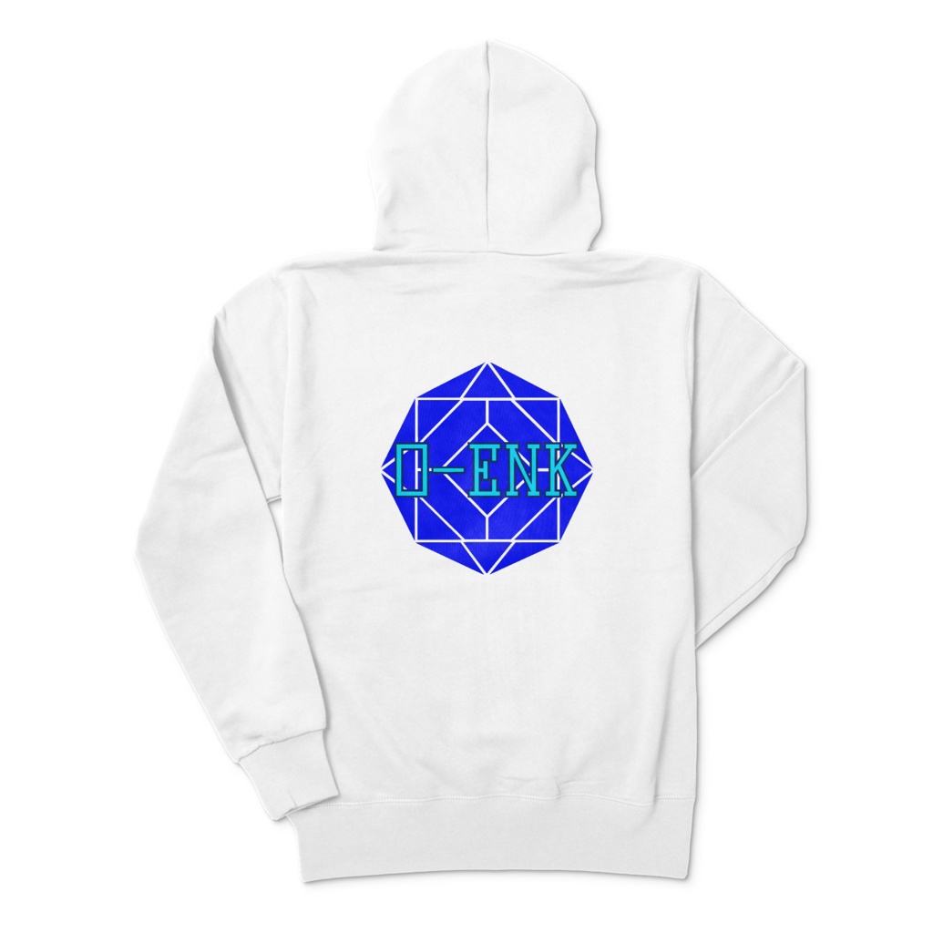 【パーカー】0-ENK ロゴ 両面 (ホワイト)