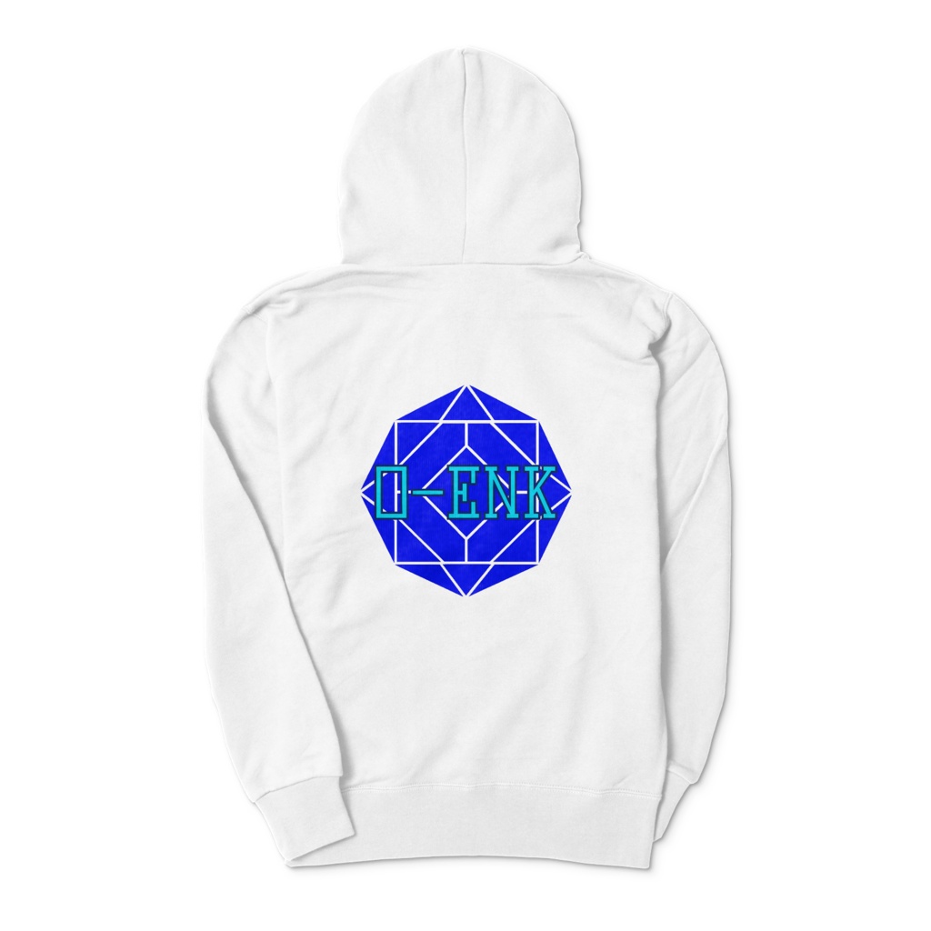 【パーカー】0-ENK ロゴ 両面 (ホワイト)