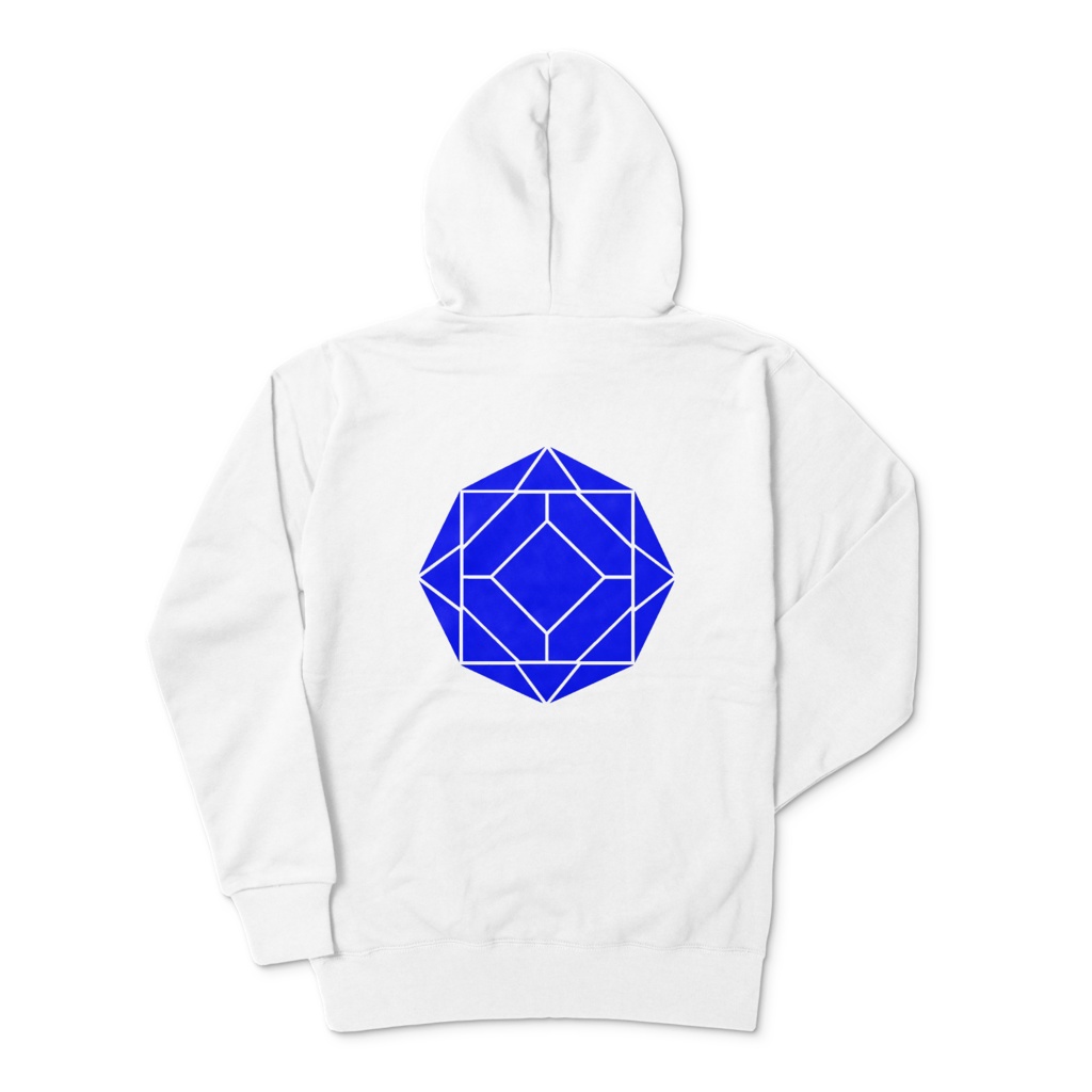 【パーカー】0-ENK ロゴ (文字なし) 両面 (ホワイト)