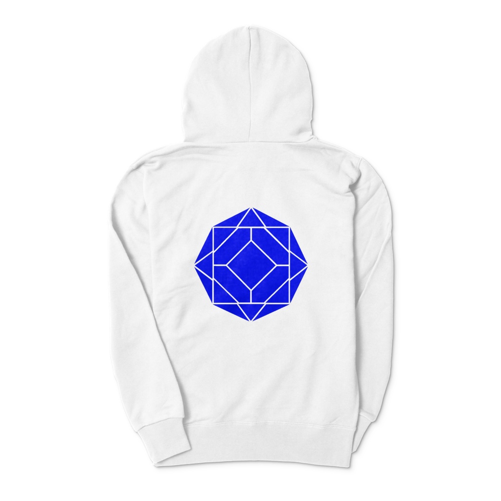 【パーカー】0-ENK ロゴ (文字なし) 両面 (ホワイト)