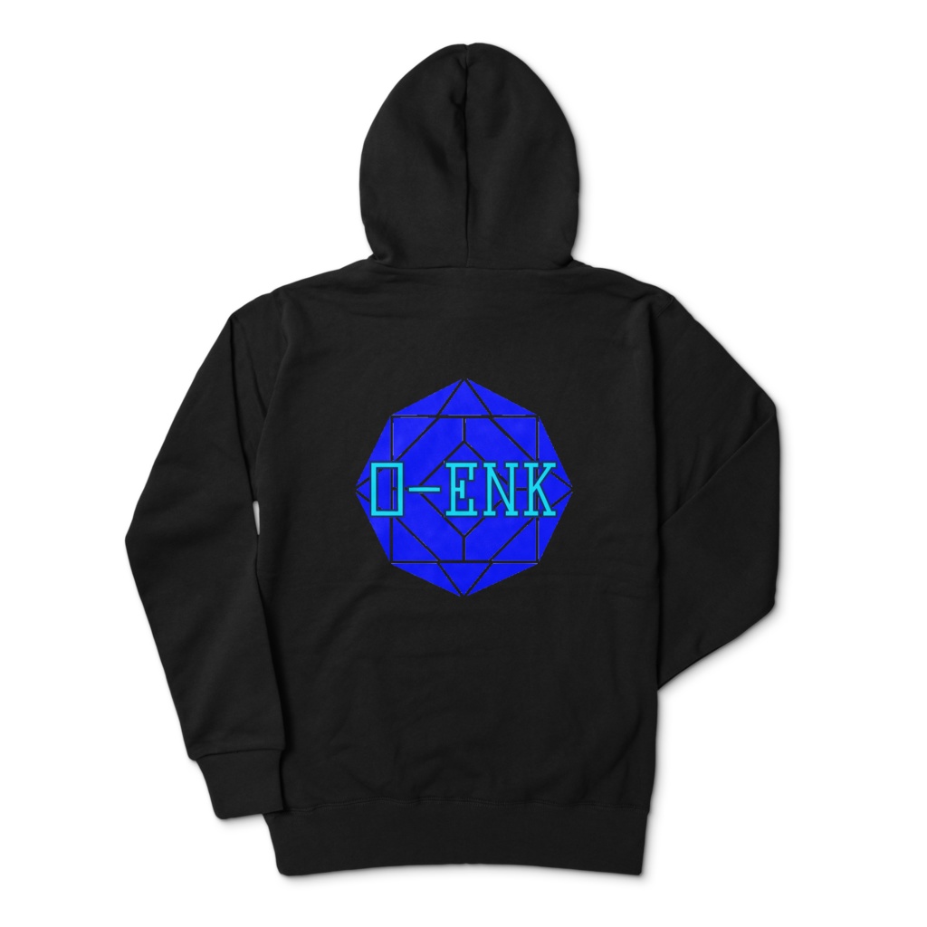 【ジップパーカー】0-ENK ロゴ 背面 (ブラック)