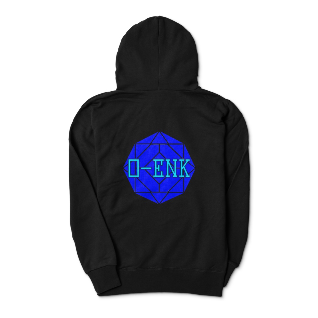 【ジップパーカー】0-ENK ロゴ 両面 (ブラック)