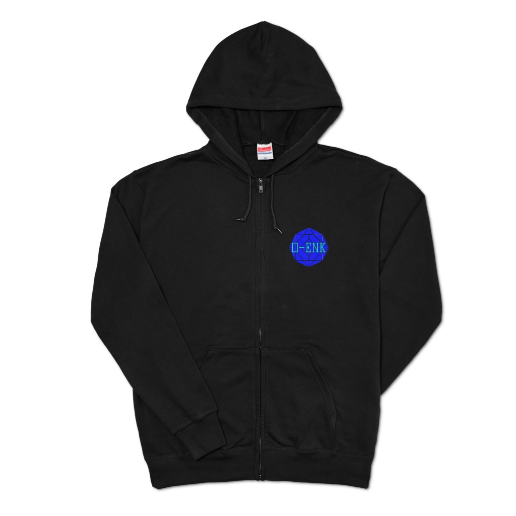 【ジップパーカー】0-ENK ロゴ 両面 (ブラック)