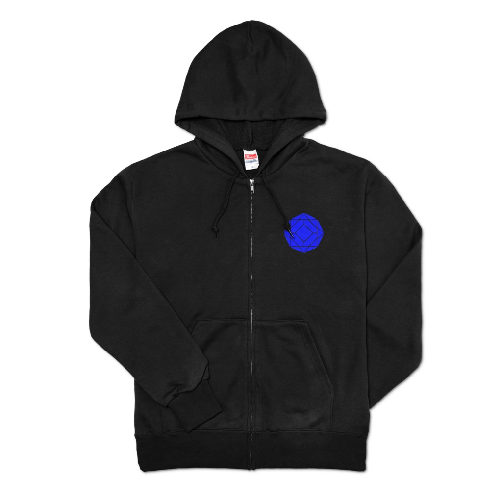 【ジップパーカー】0-ENK ロゴ (文字なし) 左胸 (ブラック)