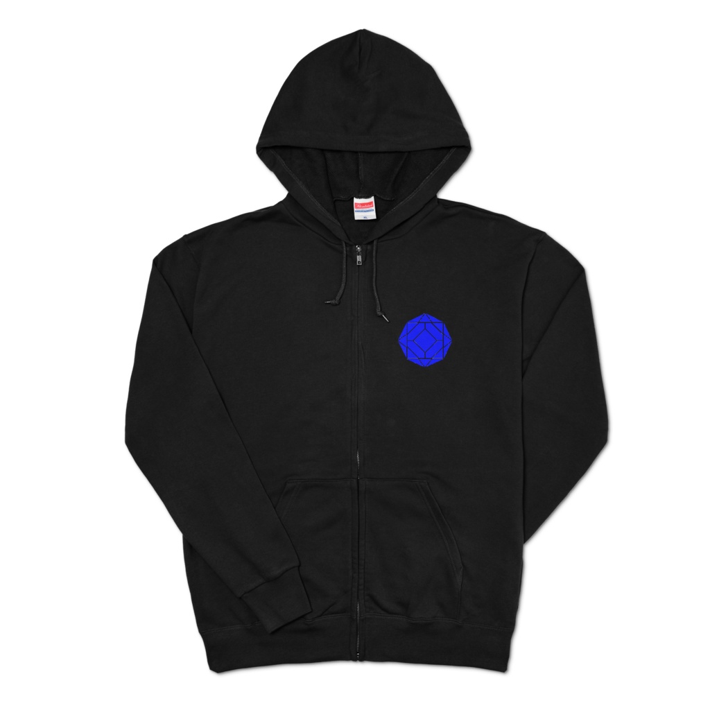 【ジップパーカー】0-ENK ロゴ (文字なし) 左胸 (ブラック)