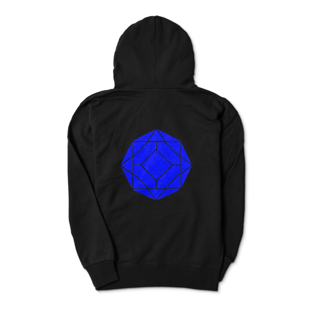 【ジップパーカー】0-ENK ロゴ (文字なし) 両面 (ブラック)