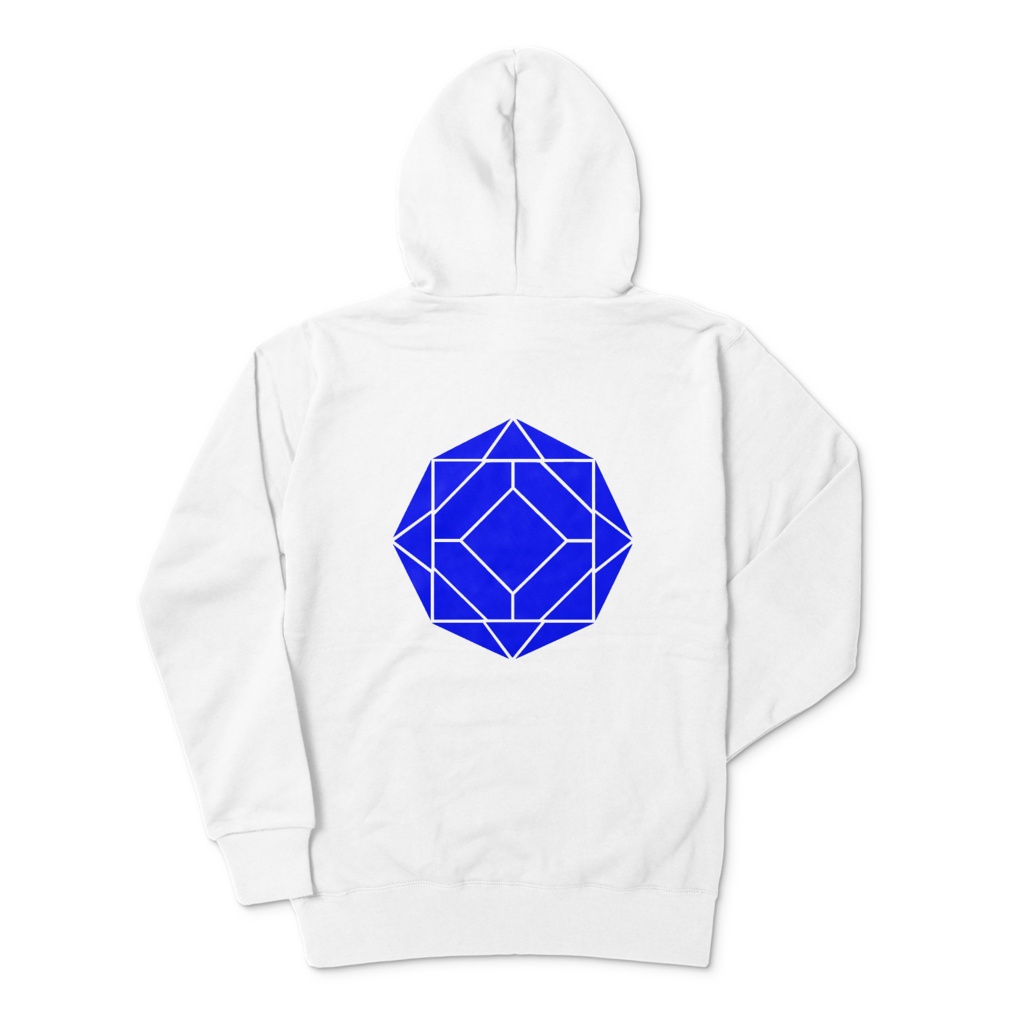 【ジップパーカー】0-ENK ロゴ (文字なし) 背面 (ホワイト)