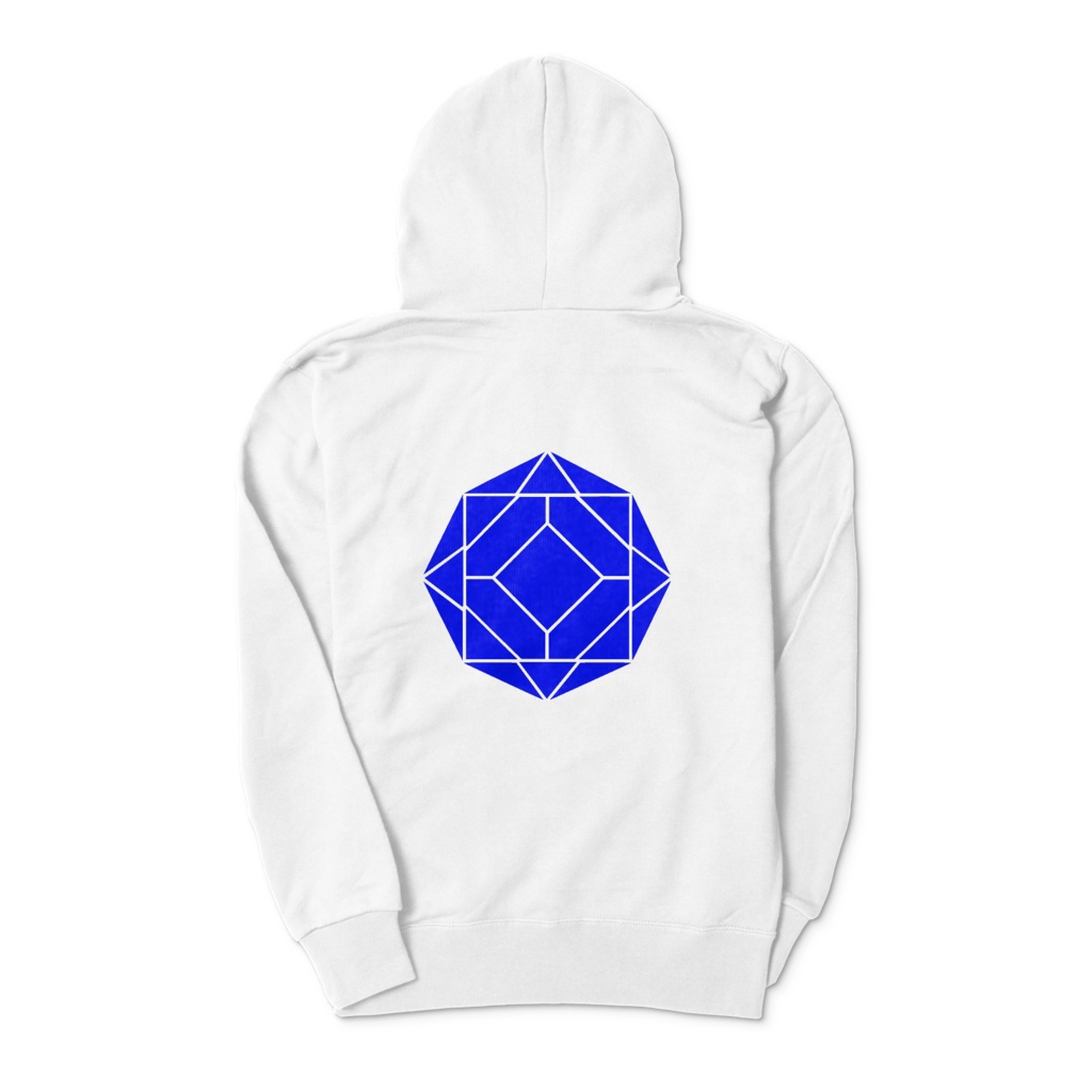 【ジップパーカー】0-ENK ロゴ (文字なし) 両面 (ホワイト)