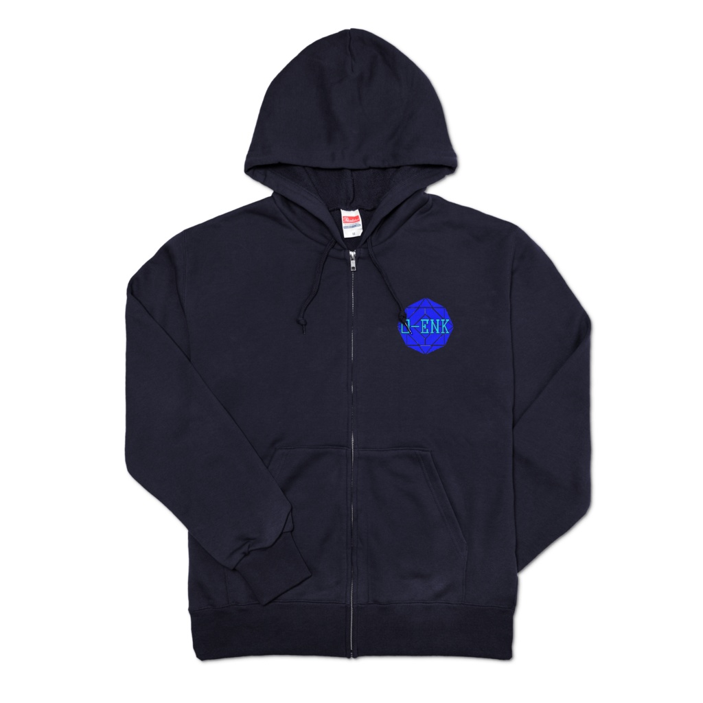 【ジップパーカー】0-ENK ロゴ 両面 (ネイビー)