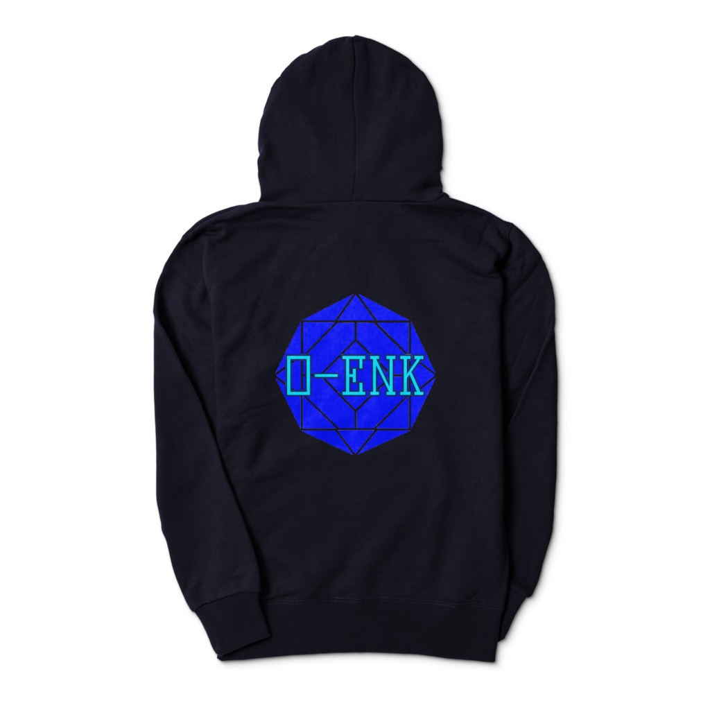 【ジップパーカー】0-ENK ロゴ 両面 (ネイビー)