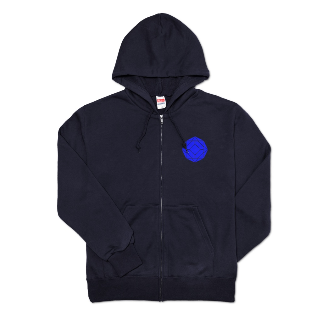 【ジップパーカー】0-ENK ロゴ (文字なし) 両面 (ネイビー)