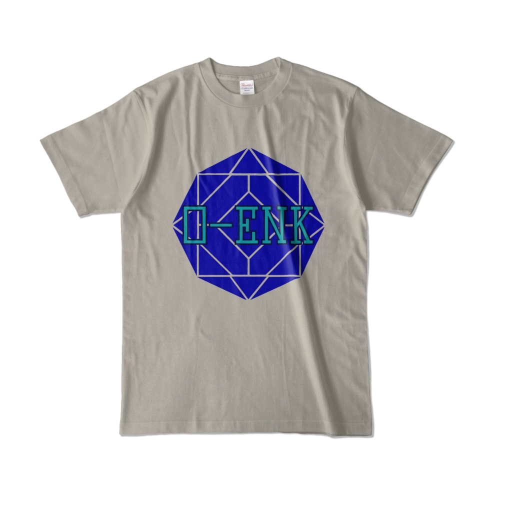 【カラーTシャツ】0-ENK ロゴ 正面 シルバーグレー (淡色)