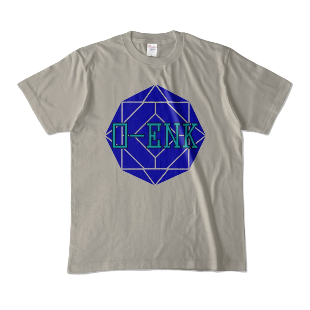 【カラーTシャツ】0-ENK ロゴ 正面 シルバーグレー (淡色)