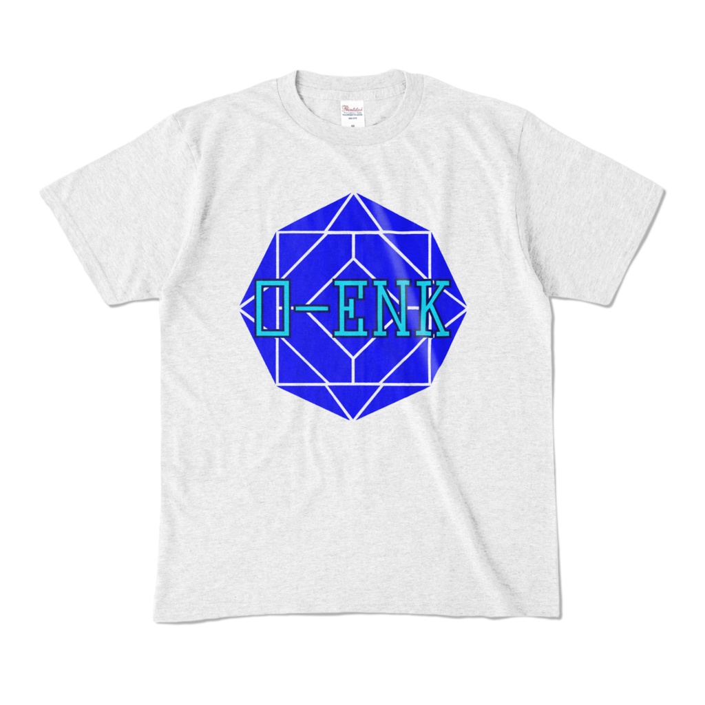 【カラーTシャツ】0-ENK ロゴ 正面 アッシュ (淡色)