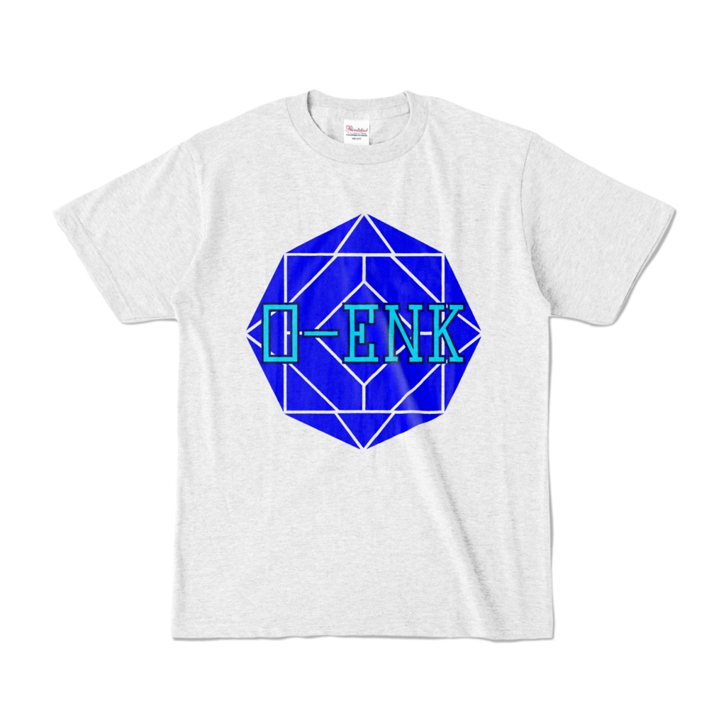 【カラーTシャツ】0-ENK ロゴ 正面 アッシュ (淡色)