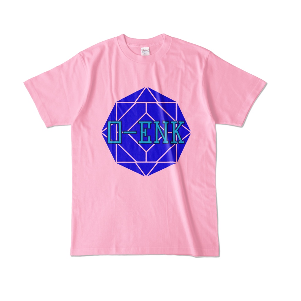【カラーTシャツ】0-ENK ロゴ 正面 ピーチ (淡色)