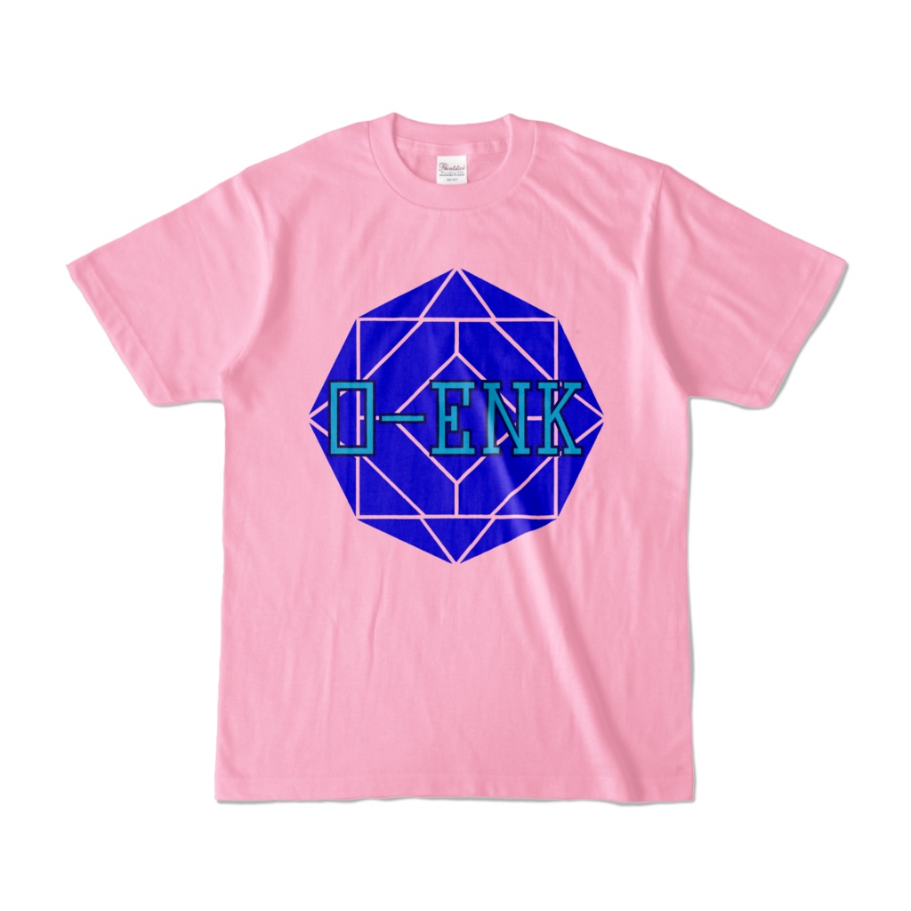 【カラーTシャツ】0-ENK ロゴ 正面 ピーチ (淡色)