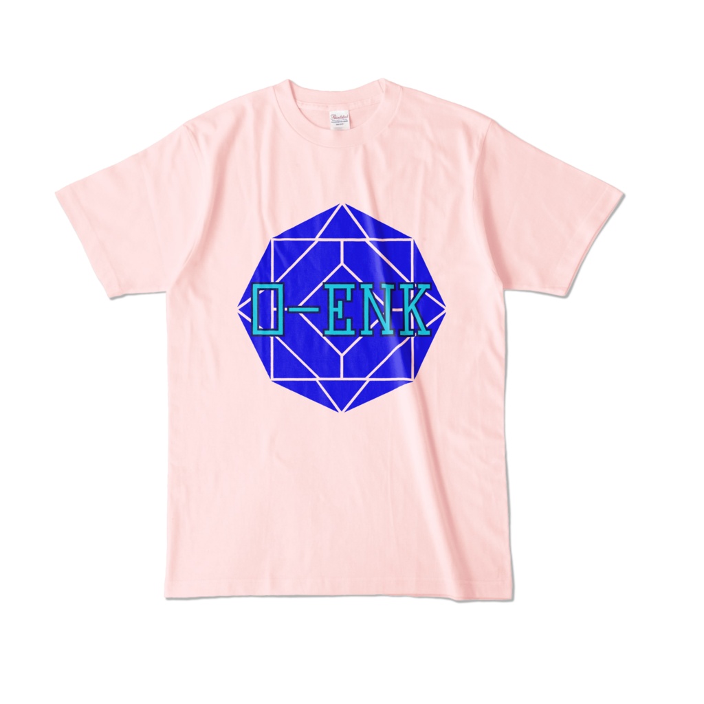 【カラーTシャツ】0-ENK ロゴ 正面 ライトピンク (淡色)