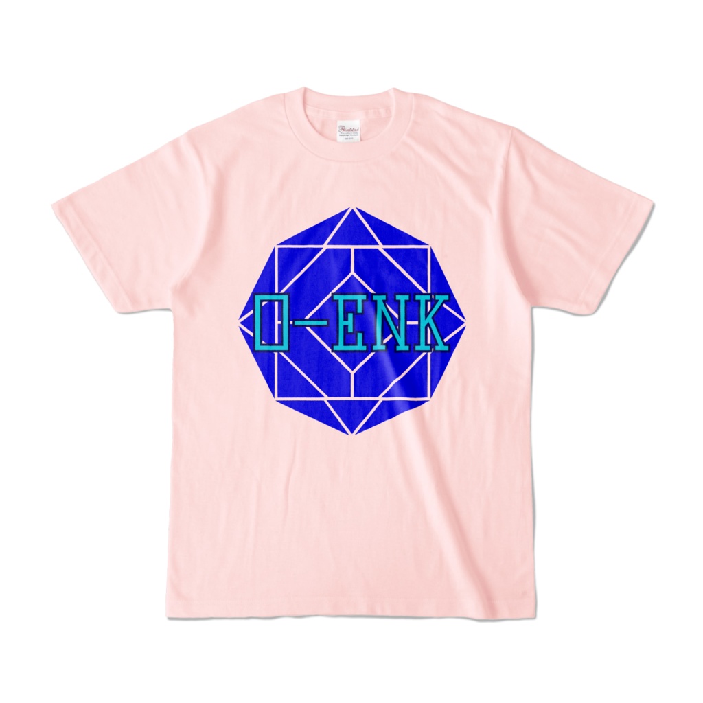 【カラーTシャツ】0-ENK ロゴ 正面 ライトピンク (淡色)