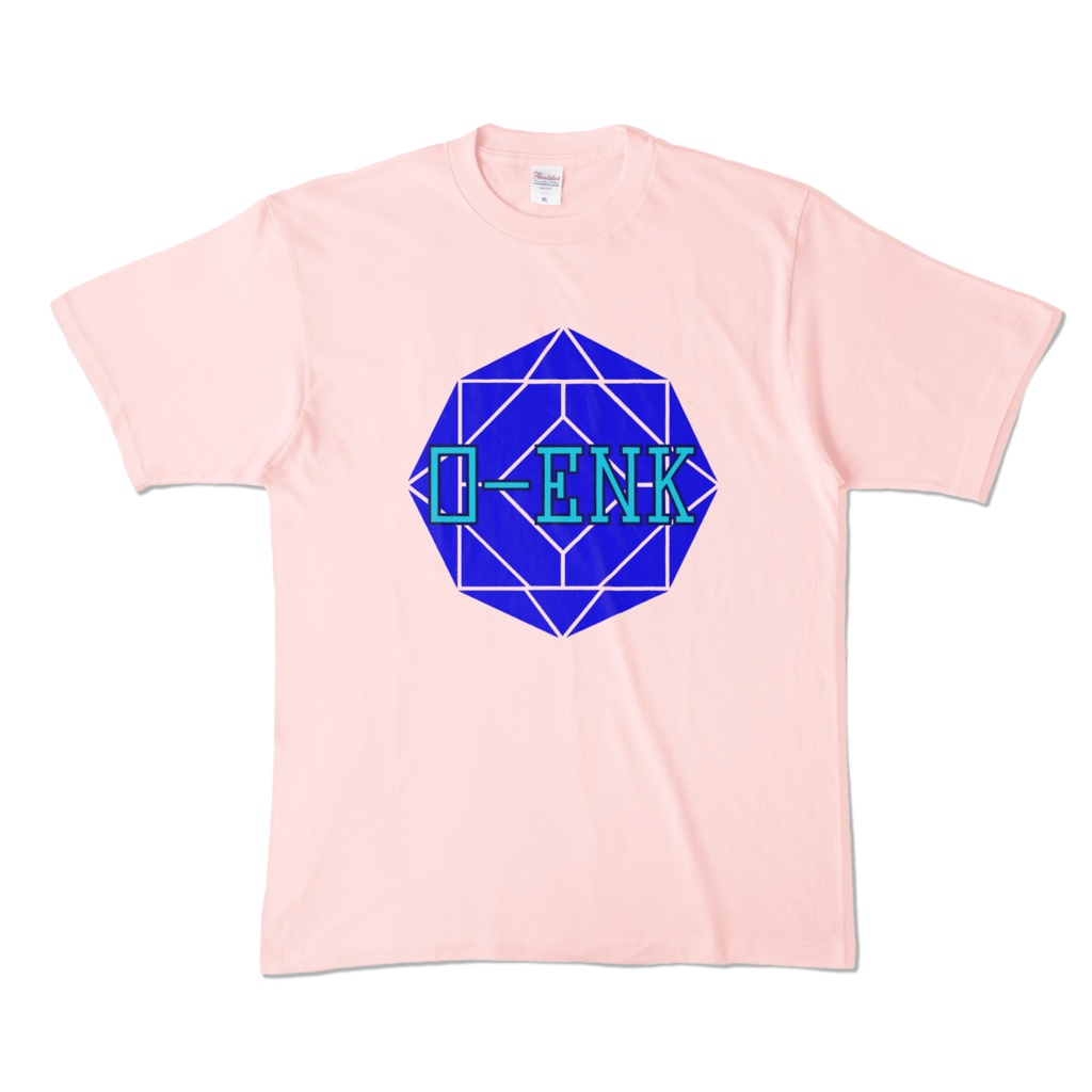 【カラーTシャツ】0-ENK ロゴ 正面 ライトピンク (淡色)