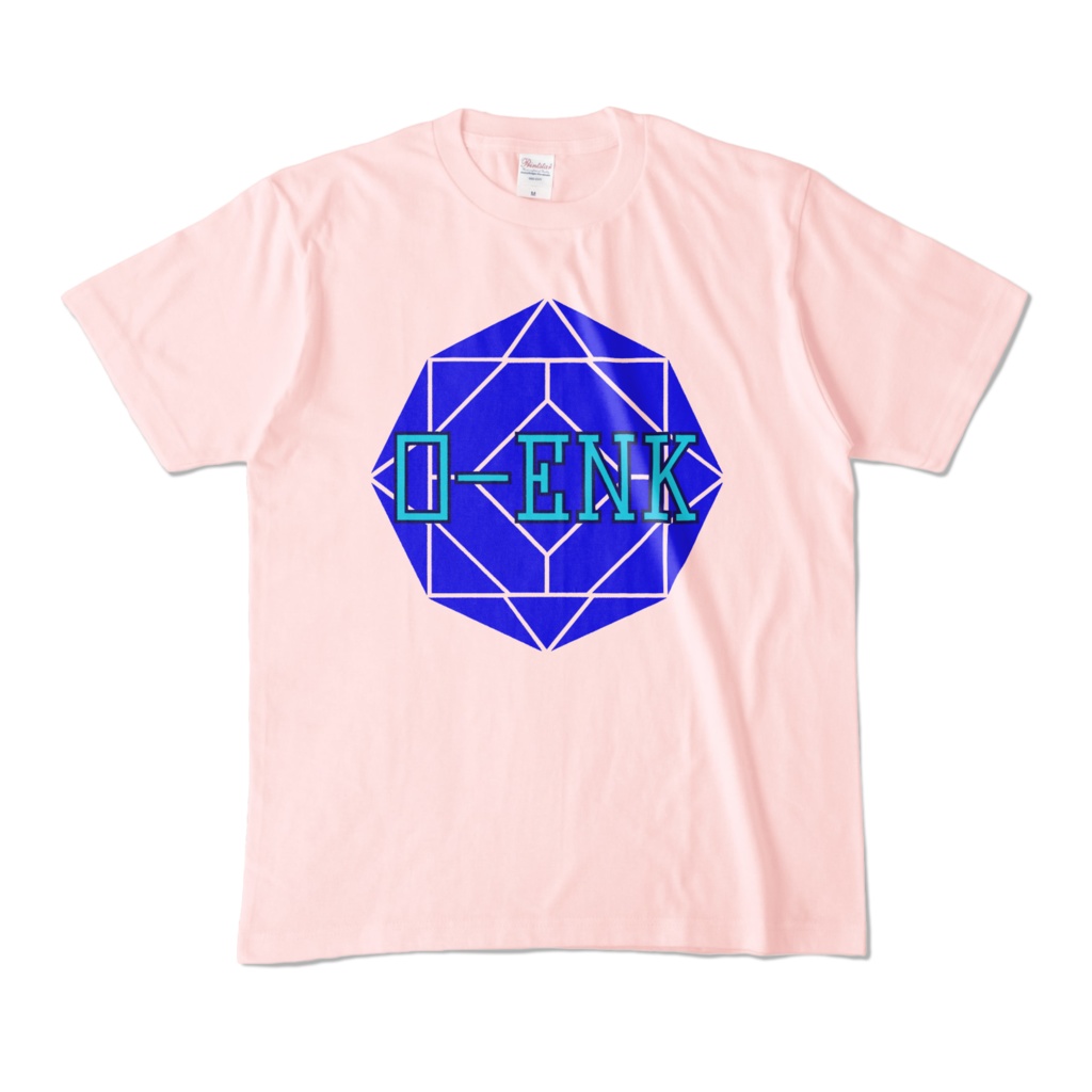 【カラーTシャツ】0-ENK ロゴ 正面 ライトピンク (淡色)