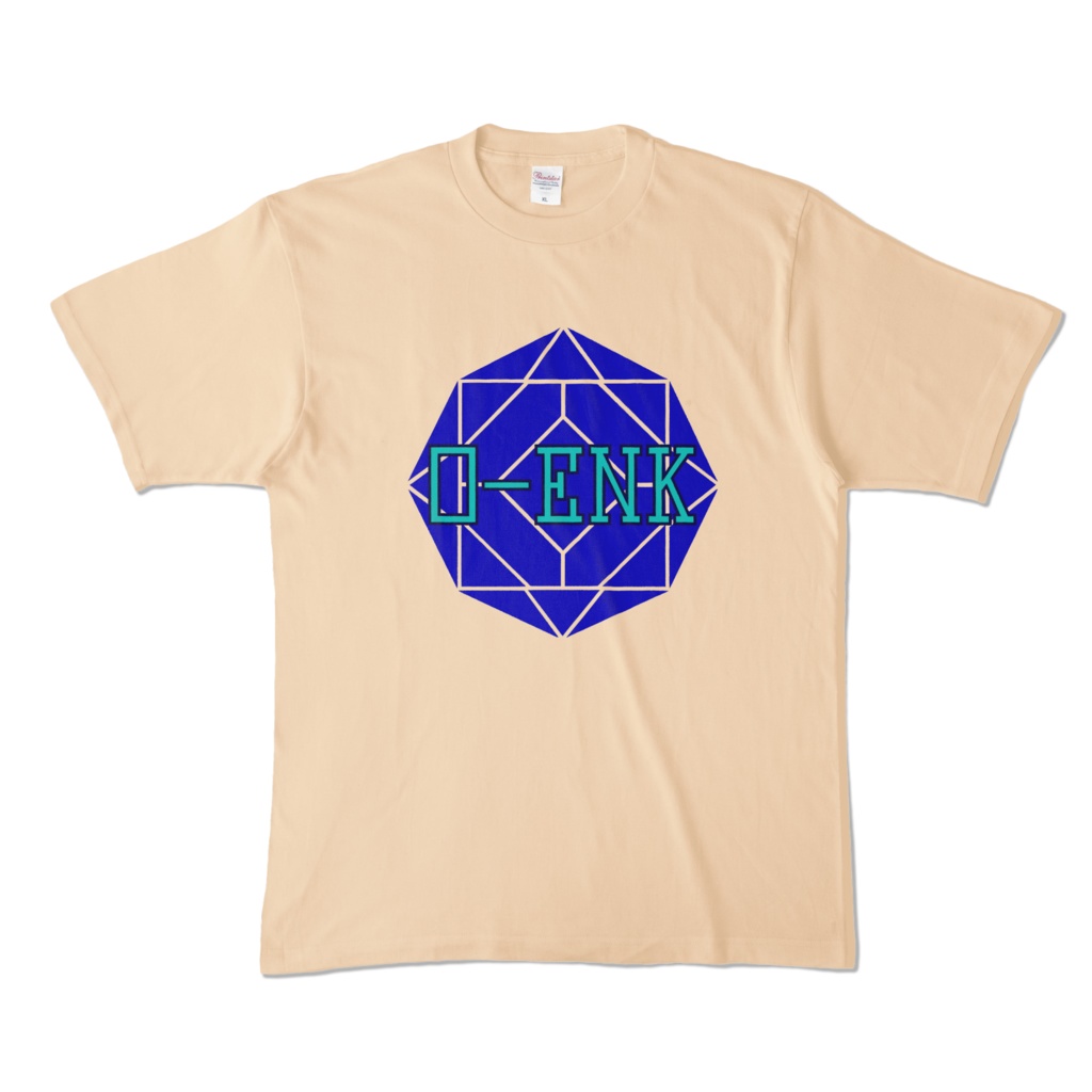 【カラーTシャツ】0-ENK ロゴ 正面 ナチュラル (淡色)