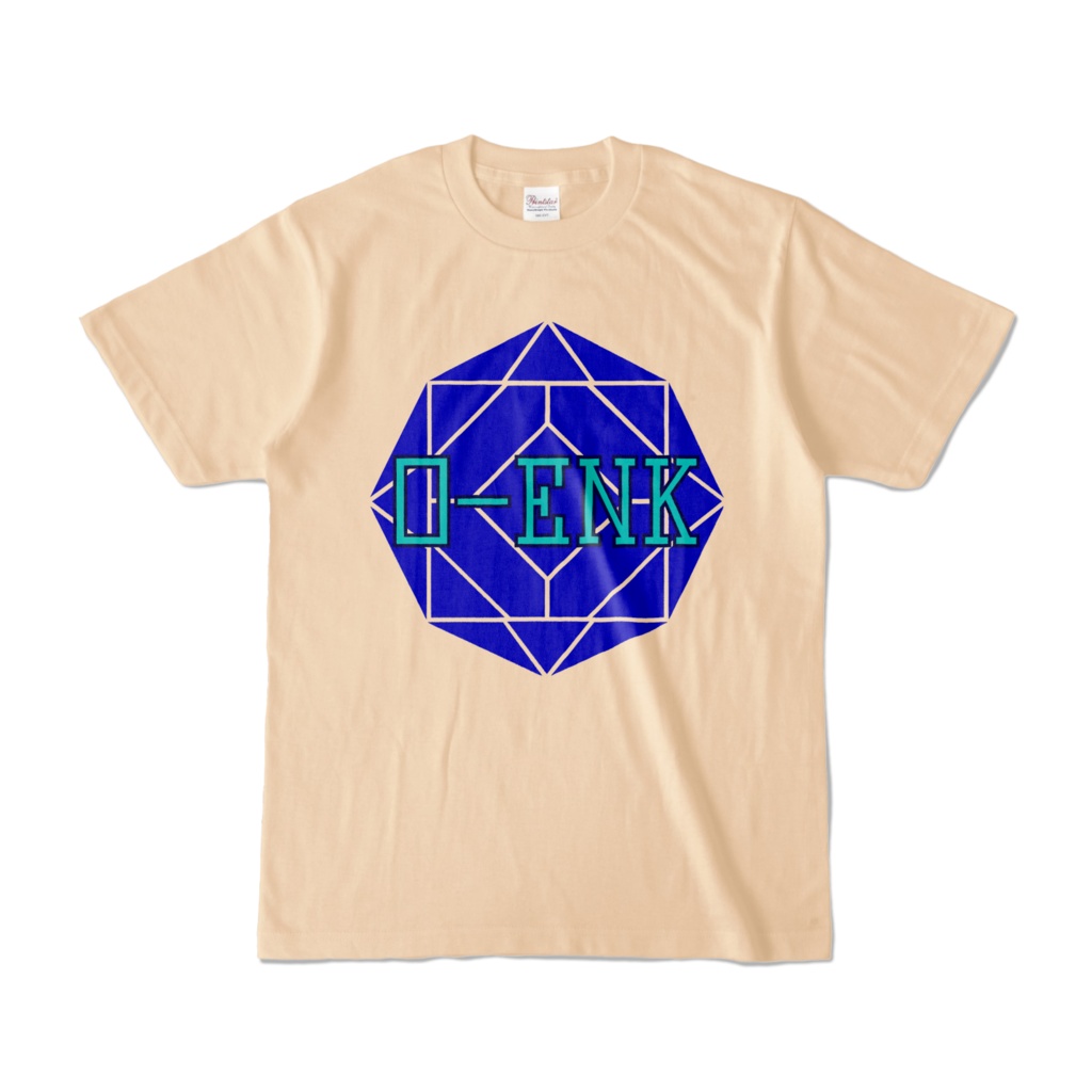 【カラーTシャツ】0-ENK ロゴ 正面 ナチュラル （淡色）