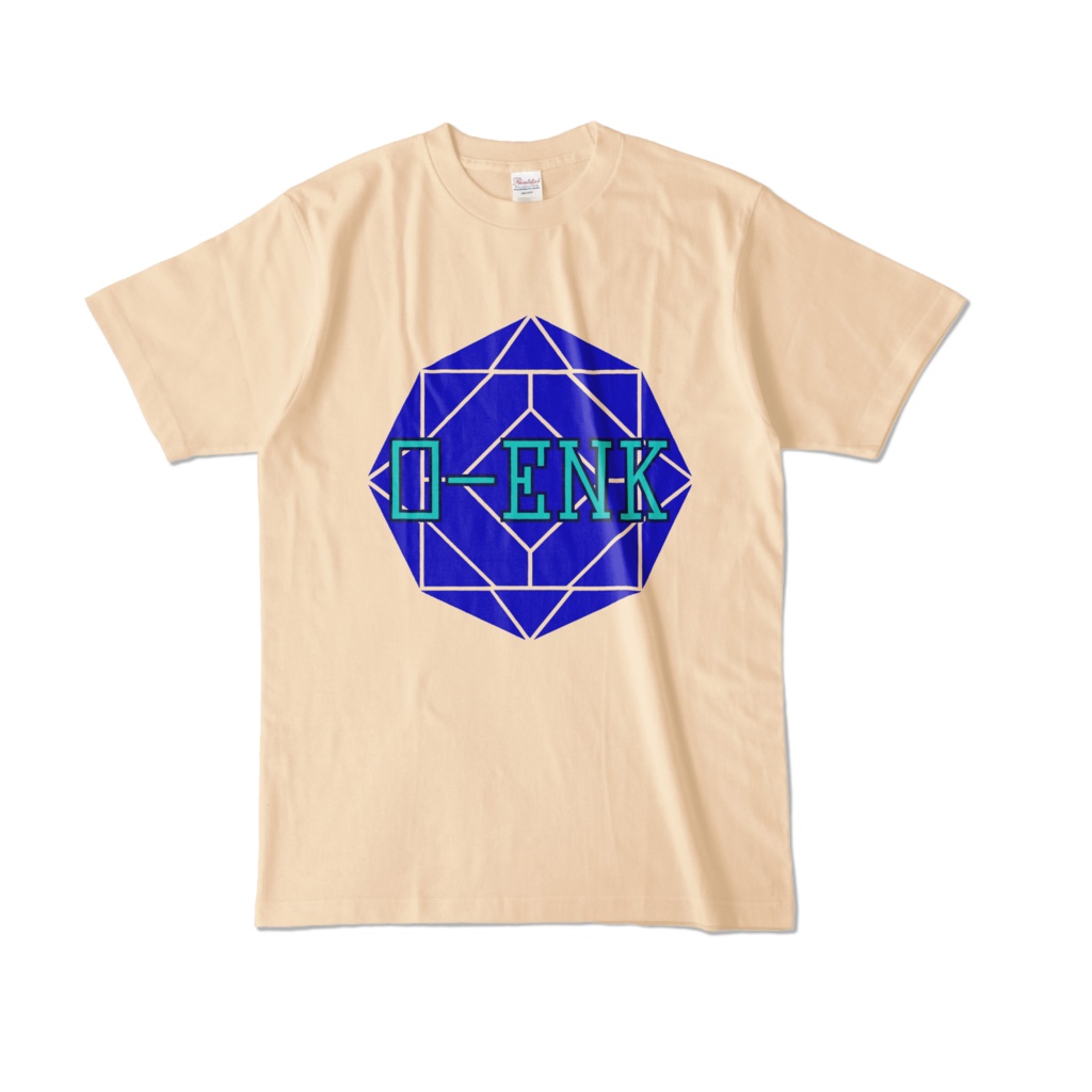 【カラーTシャツ】0-ENK ロゴ 正面 ナチュラル (淡色)