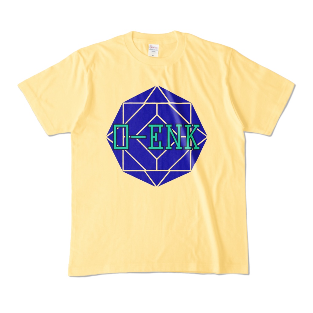 【カラーTシャツ】0-ENK ロゴ 正面 ライトイエロー (淡色)