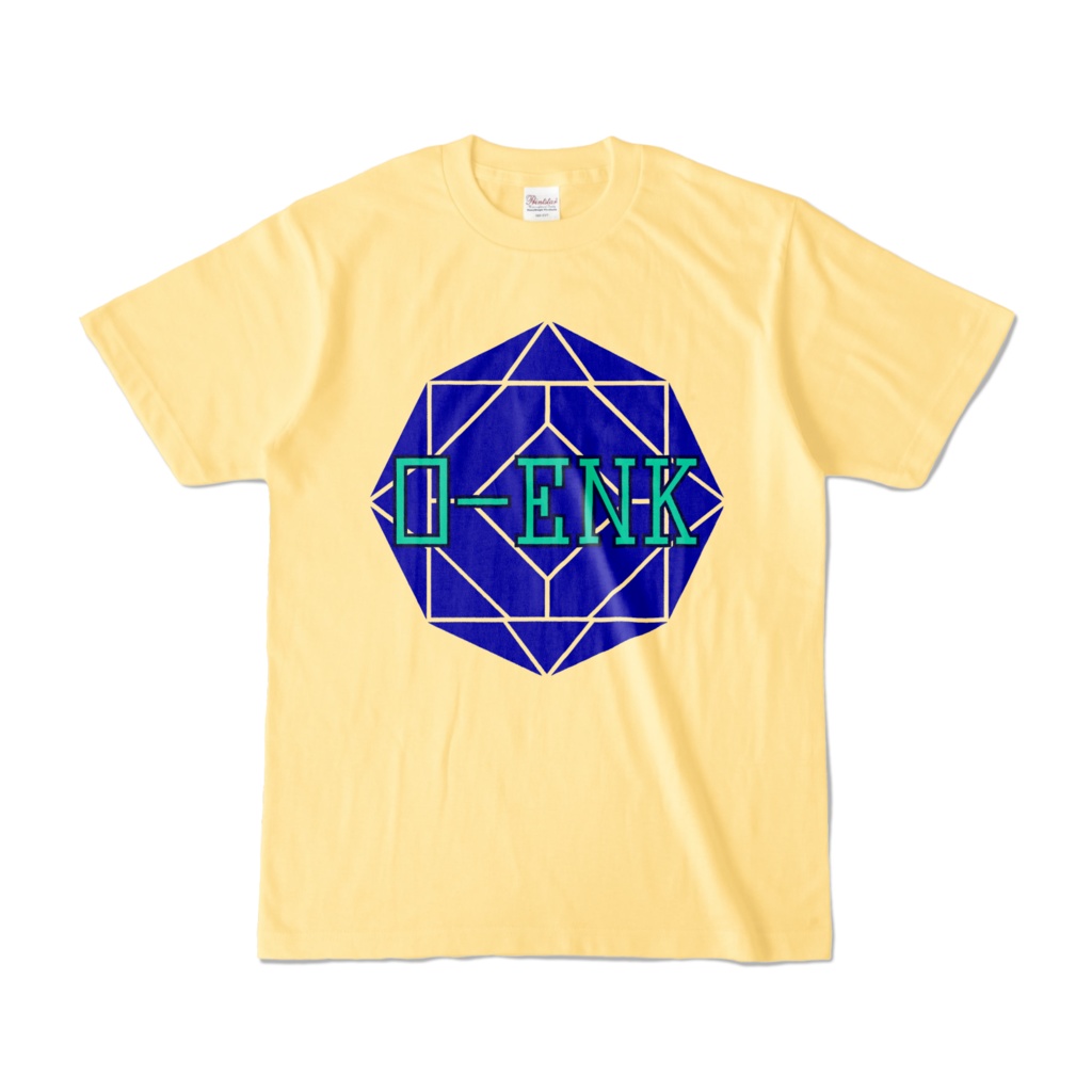 【カラーTシャツ】0-ENK ロゴ 正面 ライトイエロー (淡色)