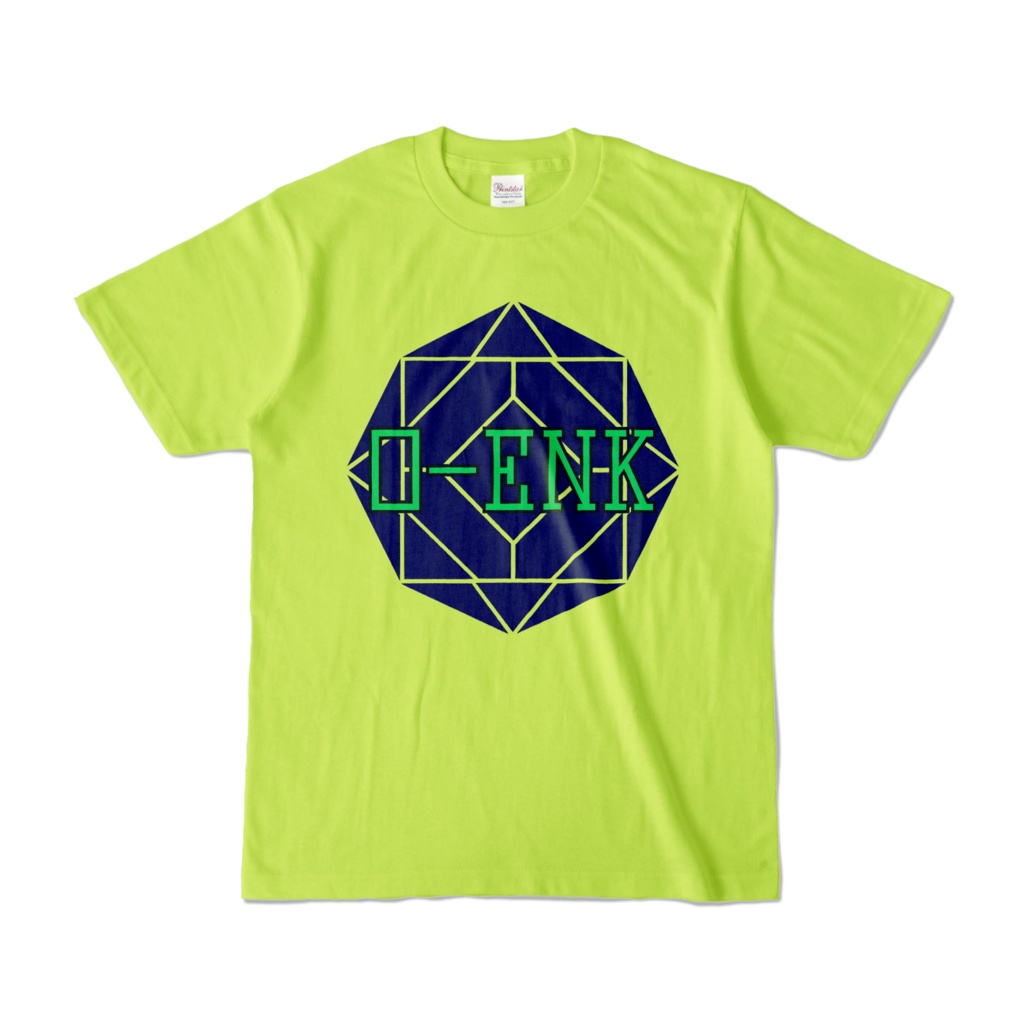 【カラーTシャツ】0-ENK ロゴ 正面 ライトグリーン （淡色）