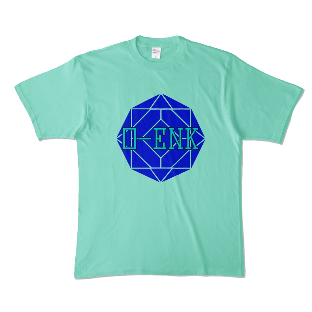 【カラーTシャツ】0-ENK ロゴ 正面 アイスグリーン (淡色)