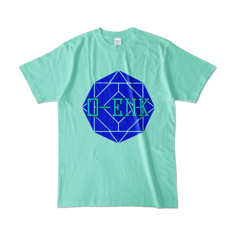 【カラーTシャツ】0-ENK ロゴ 正面 アイスグリーン (淡色)