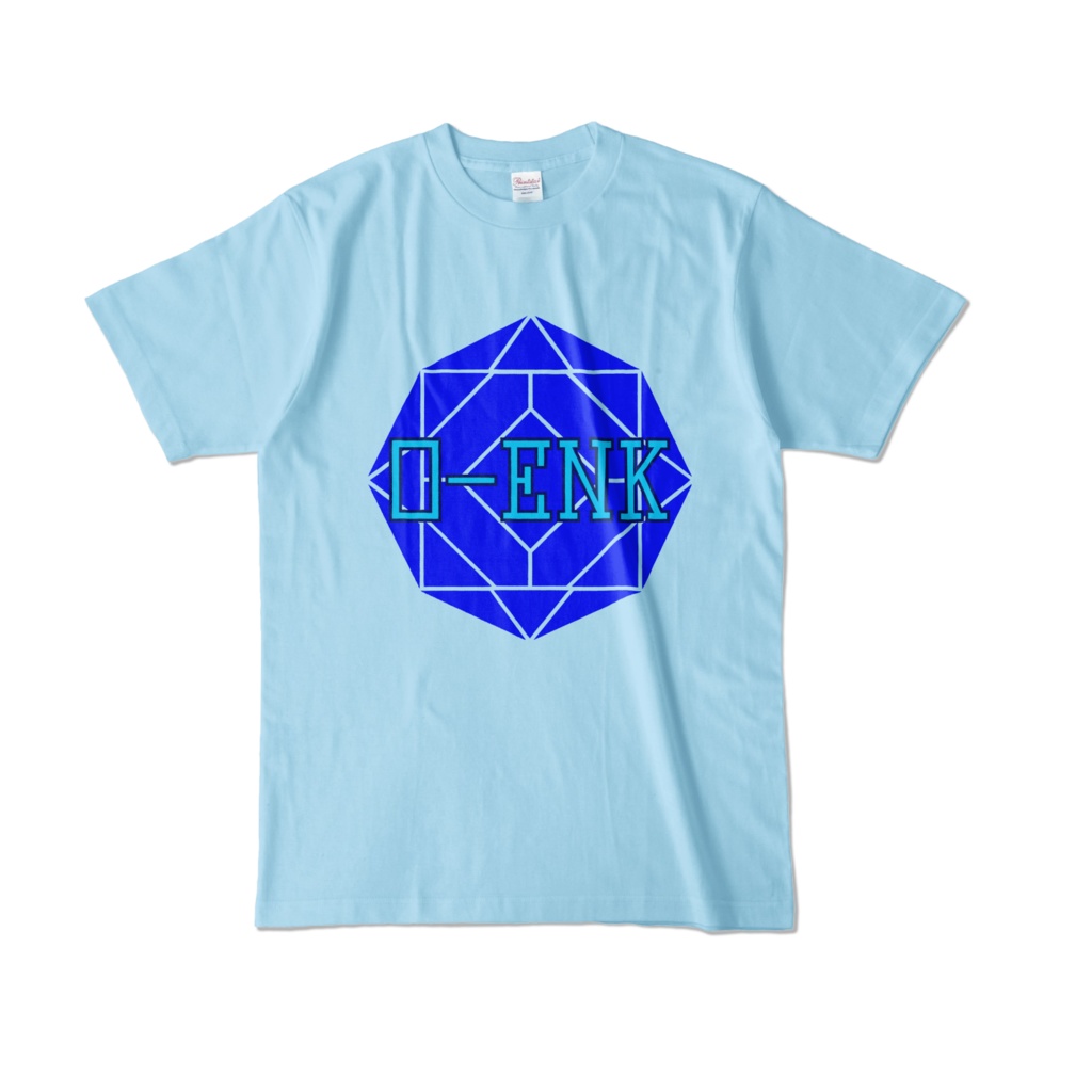 【カラーTシャツ】0-ENK ロゴ 正面 ライトブルー (淡色)