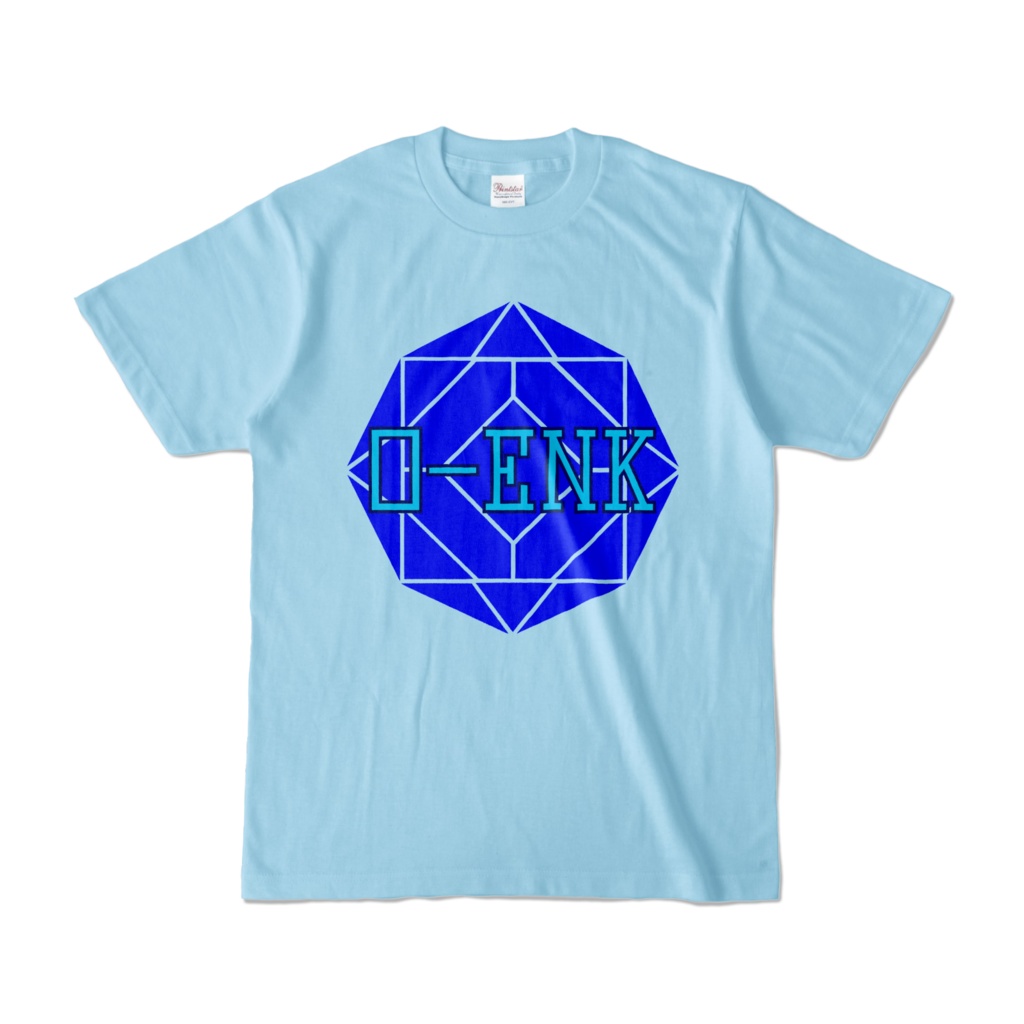【カラーTシャツ】0-ENK ロゴ 正面 ライトブルー （淡色）