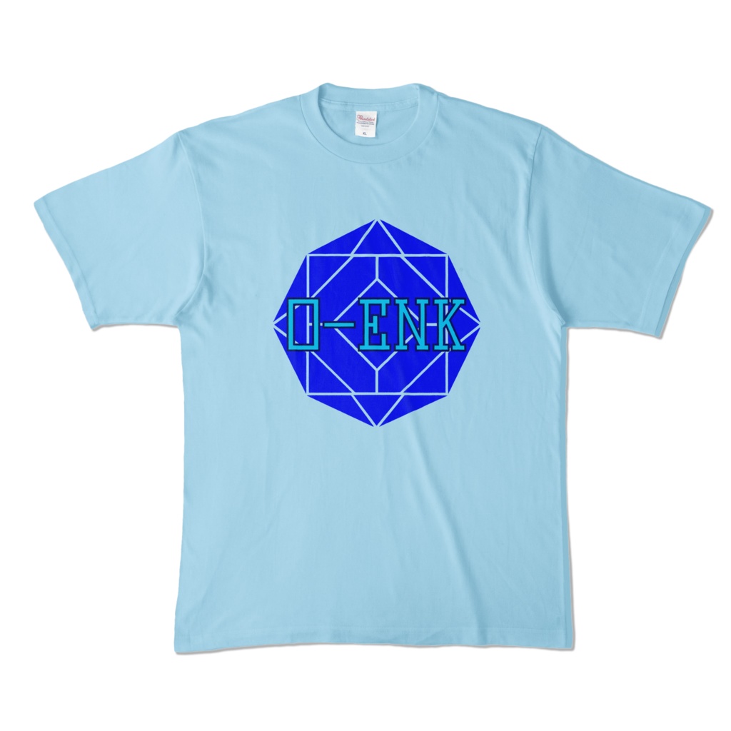 【カラーTシャツ】0-ENK ロゴ 正面 ライトブルー (淡色)