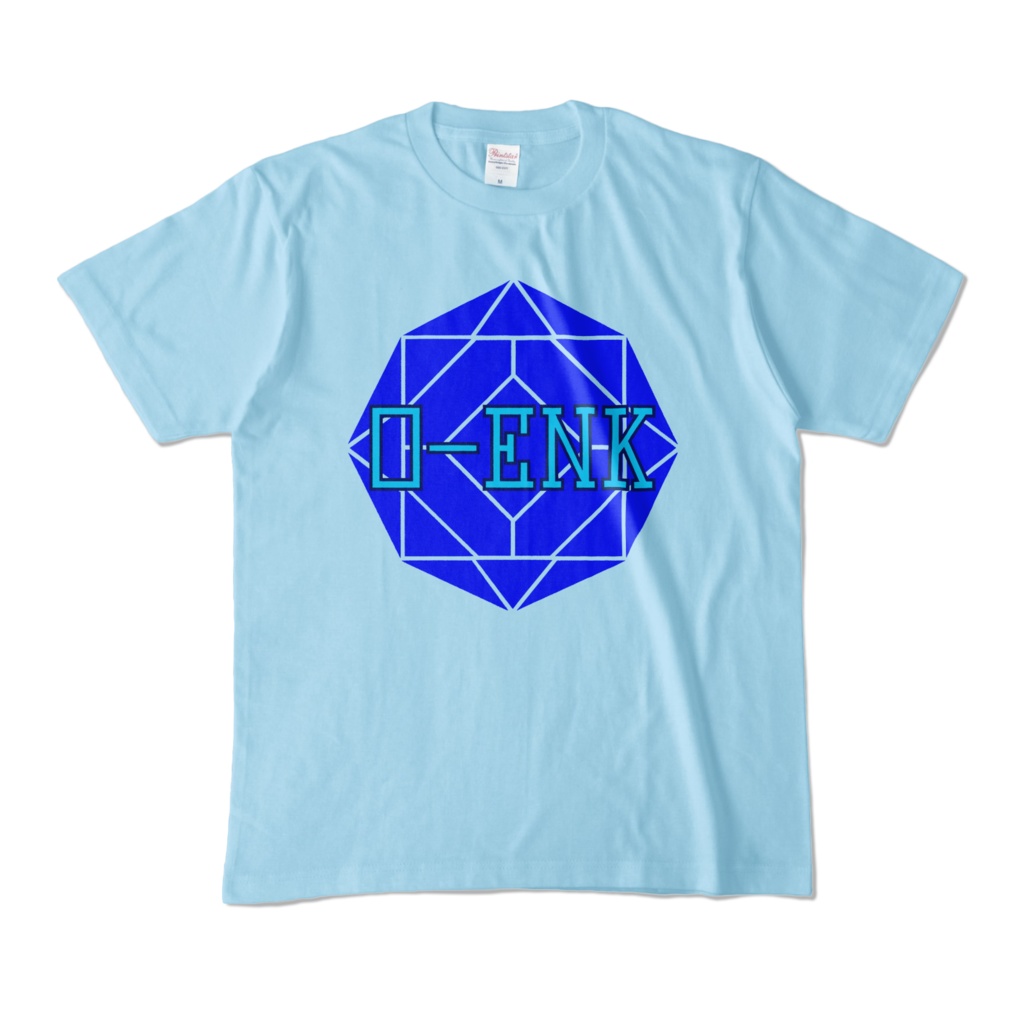 【カラーTシャツ】0-ENK ロゴ 正面 ライトブルー (淡色)