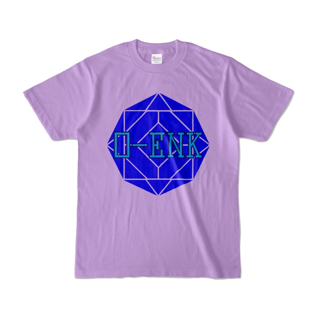 【カラーTシャツ】0-ENK ロゴ 正面 ライトパープル (淡色)