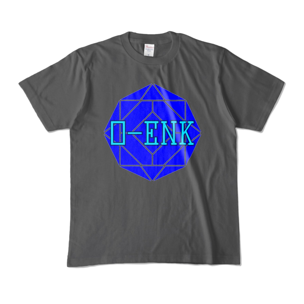 【カラーTシャツ】0-ENK ロゴ 正面 チャコール (濃色)