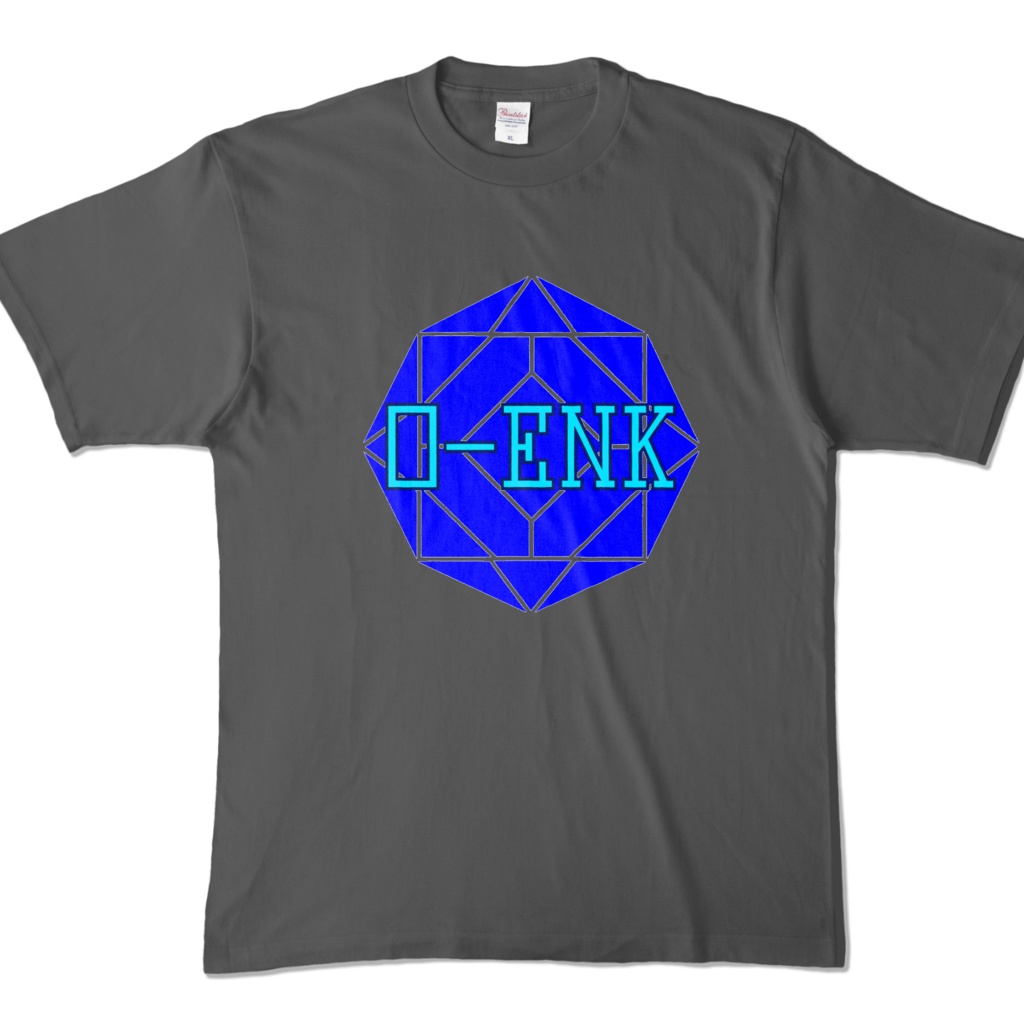 【カラーTシャツ】0-ENK ロゴ 正面 チャコール (濃色)